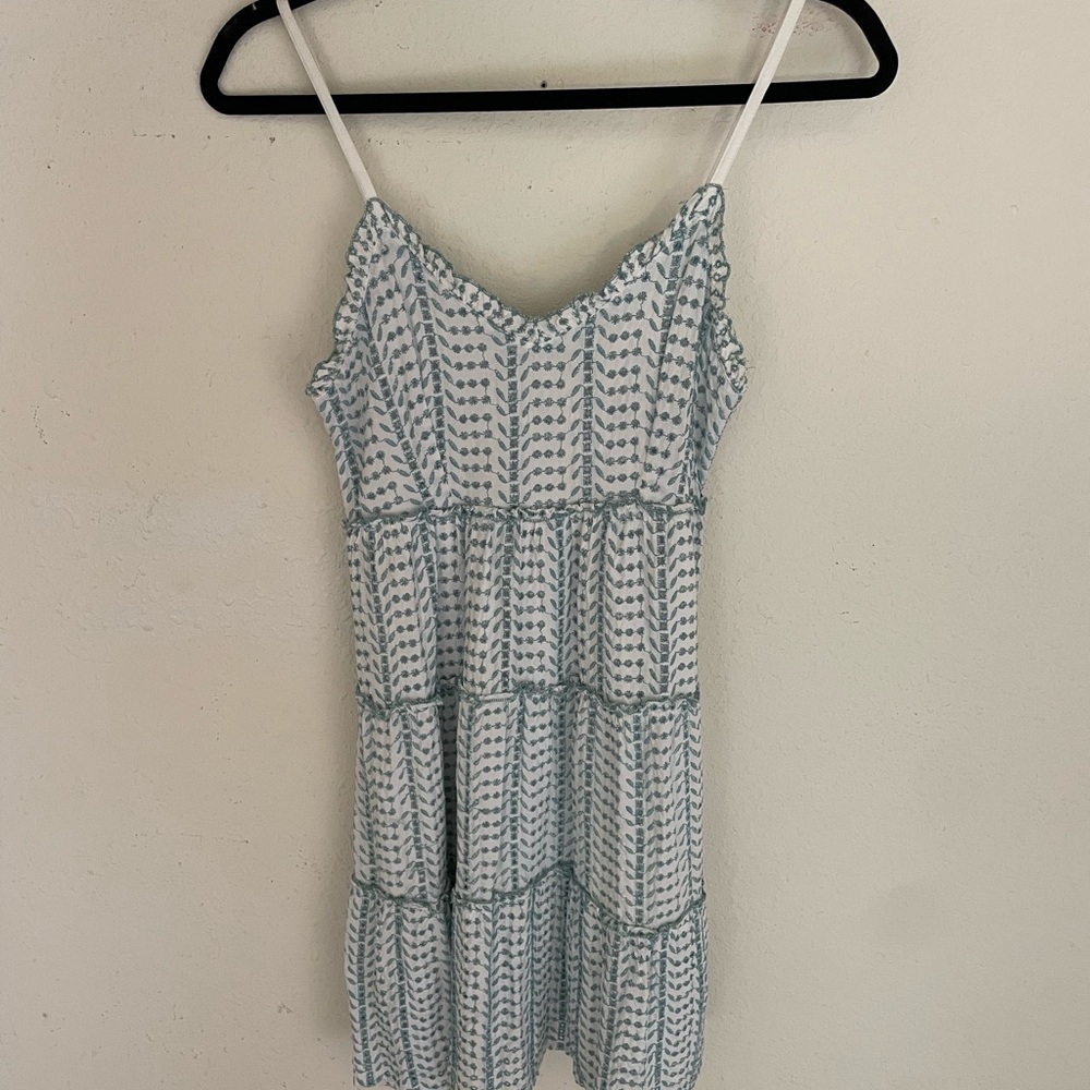 Elegant Blue Patterned Dress